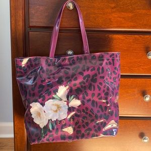 Purple cheetah floral totebag Ted Baker